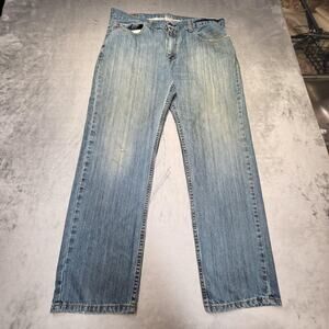 Levi's 559 Jeans Mens 38x30 Blue Relaxed Straight Denim Light Wash Faded Zip Fly